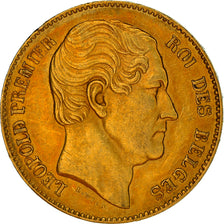 Moneta, Belgia, Leopold I, 20 Francs, 1865, AU(50-53), Złoto, KM:23