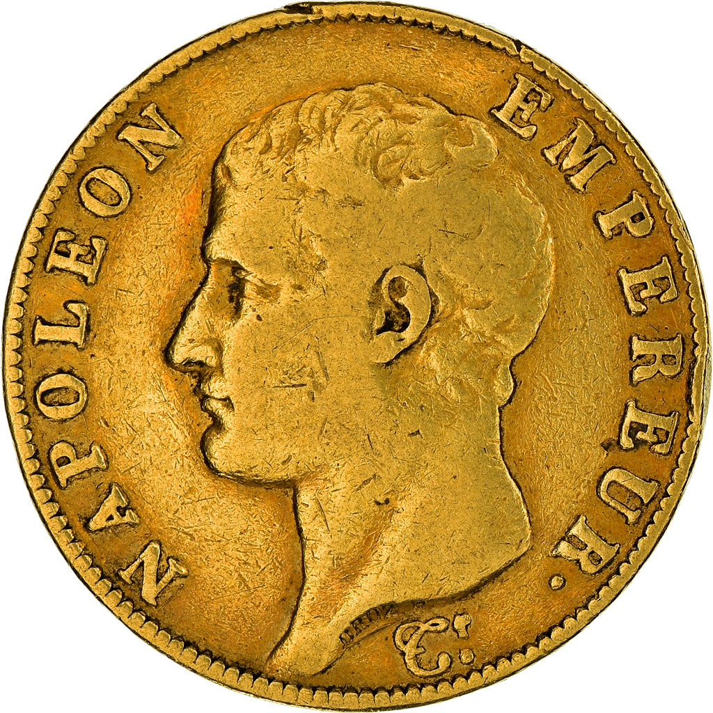 Moneta, Francia, Napoléon I, 40 Francs, AN 13, Paris, MB+, Oro, KM:664.1, Le