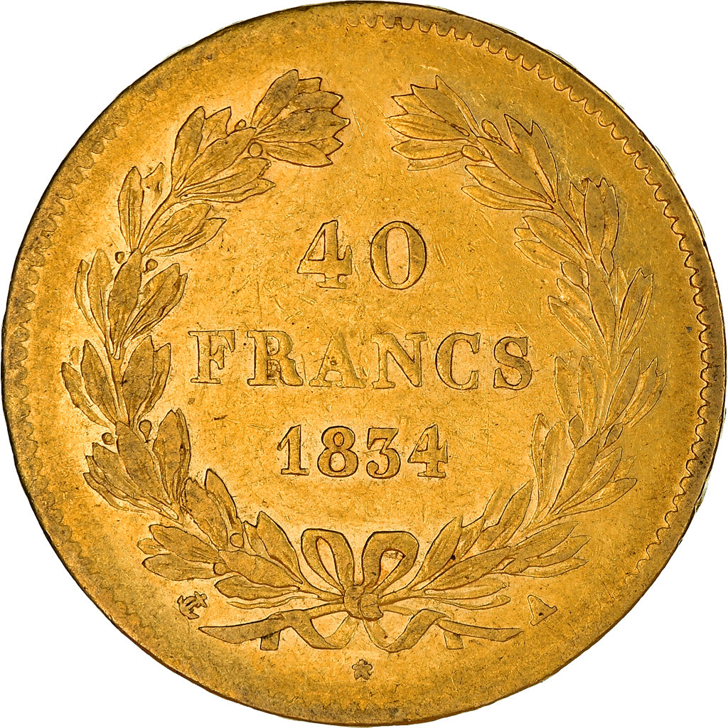 Coin, France, Louis-Philippe, 40 Francs, 1834, Paris, EF(40-45), Gold, KM:747.1