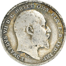 Coin, Great Britain, Edward VII, 3 Pence, 1902, EF(40-45), Silver, KM:797.1