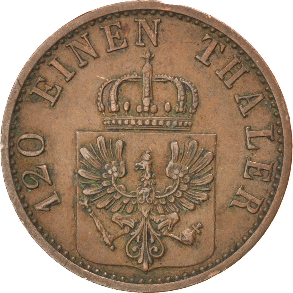 Coin, German States, PRUSSIA, Wilhelm I, 3 Pfennig, 1868, Cleves, EF(40-45)