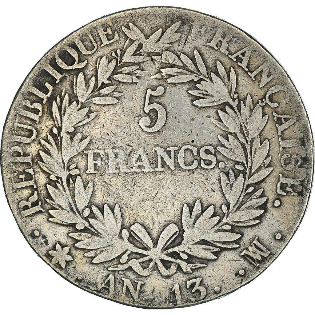 Coin, France, Napoléon I, 5 Francs, AN 13, Marseille, VF(20-25), Silver