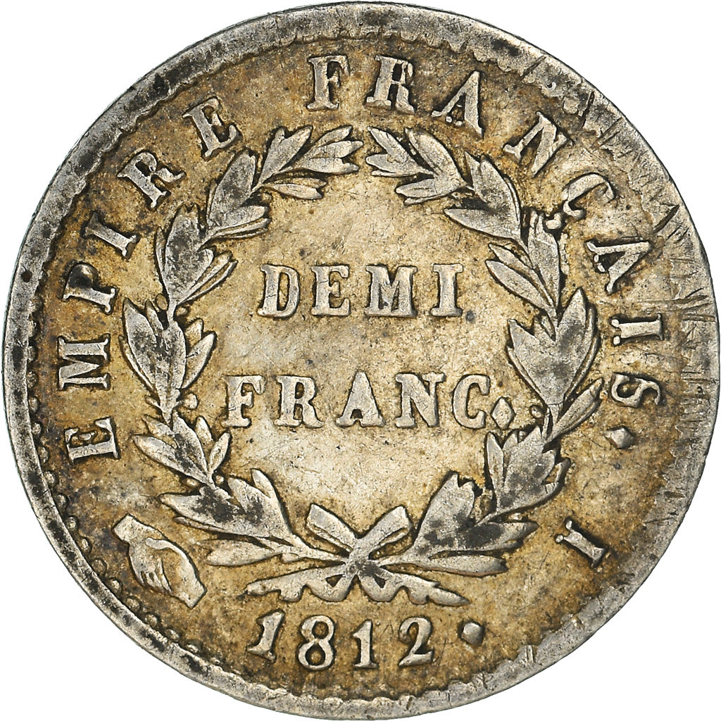Monnaie, France, Napoléon I, 1/2 Franc, 1812, Limoges, TTB, Argent, KM:691.7