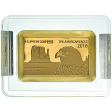 Moeda, Fiji, Monument Valley, 5 Dollars, 2016, 1g, 999‰, MS(65-70), Dourado