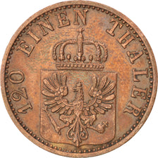GERMAN STATES, 3 Pfennig, 1868, Cleves, KM #482, EF(40-45), Copper, 24, 4.51