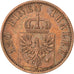 GERMAN STATES, 3 Pfennig, 1868, Cleves, KM #482, EF(40-45), Copper, 24, 4.51