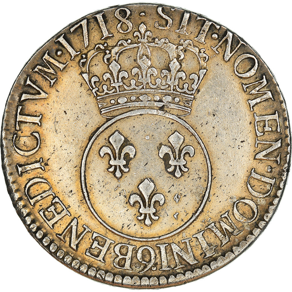 Monnaie, France, Louis XV, Écu Vertugadin, Ecu, 1718, Rennes, TTB, Argent