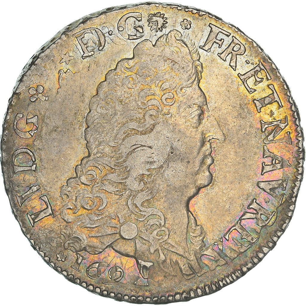 Monnaie, France, Louis XIV, 1/2 Écu aux 8 L, 1/2 Ecu, 1691, Amiens, TTB+