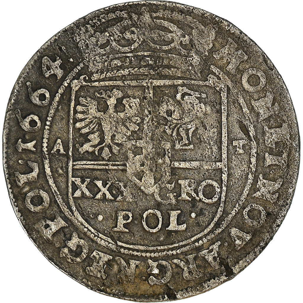Münze, Polen, Johann Casimir, Gulden, 30 Groschen - 1/3 Thaler - Tympf, 1664