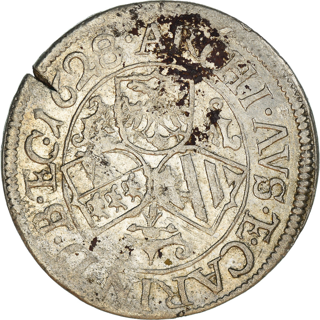Moneta, Austria, Ferdinand II, 3 Kreuzer, 1628, Saint Veit, EF(40-45), Srebro