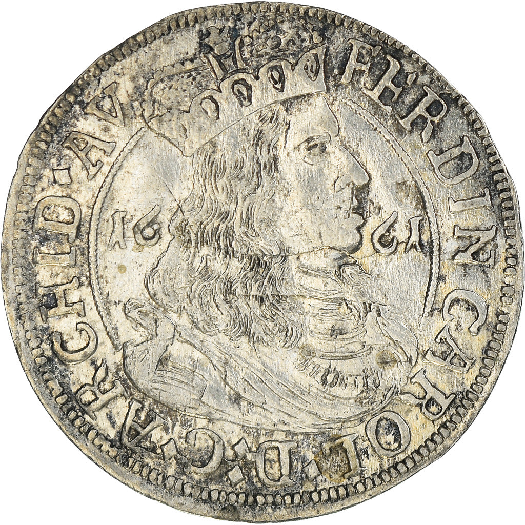 Coin, Austria, Ferdinand Charles, 3 Kreuzer, 1661, Hall, AU(55-58), Silver
