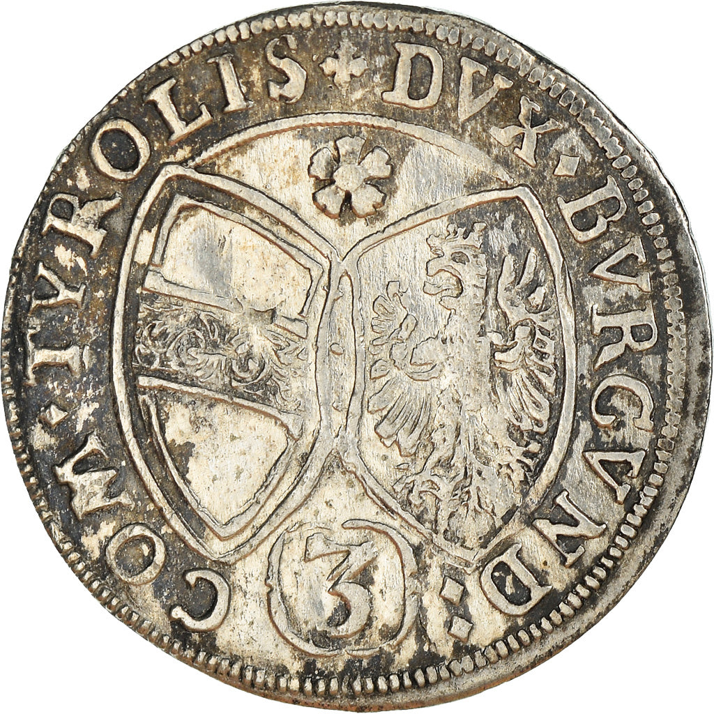Coin, Austria, Ferdinand Charles, 3 Kreuzer, 1661, Hall, AU(55-58), Silver