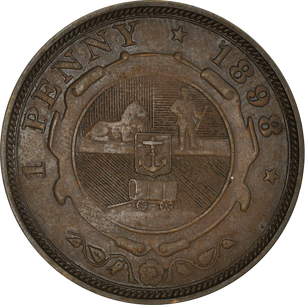 Moneda, Sudáfrica, Paul Kruger, Penny, 1898, MBC+, Bronce, KM:2