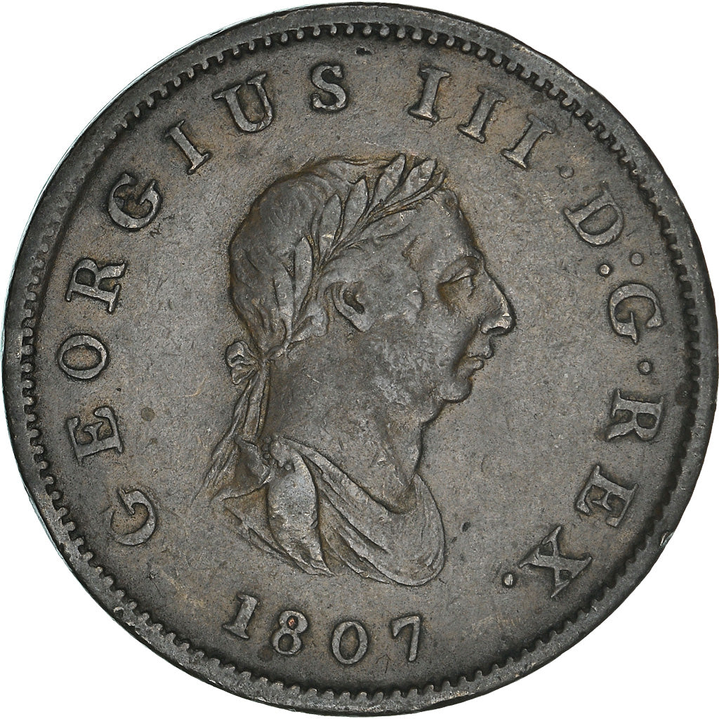 Coin, Great Britain, George III, 1/2 Penny, 1807, EF(40-45), Copper, KM:662