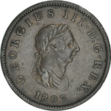 Coin, Great Britain, George III, 1/2 Penny, 1807, EF(40-45), Copper, KM:662