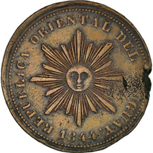 Coin, Uruguay, 40 Centesimos, 1844, Montevideo, EF(40-45), Copper, KM:3