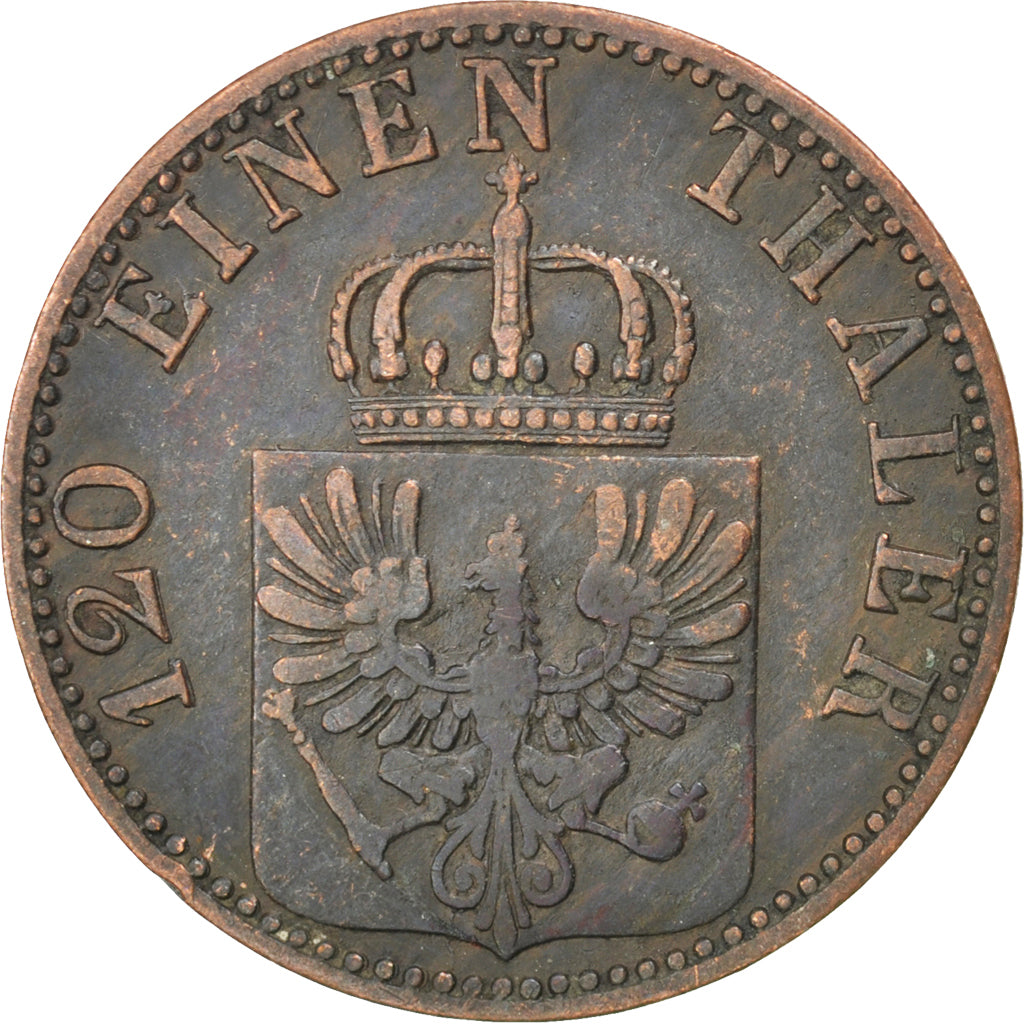 Moneta, Stati tedeschi, PRUSSIA, Wilhelm I, 3 Pfennig, 1865, Berlin, BB, Rame