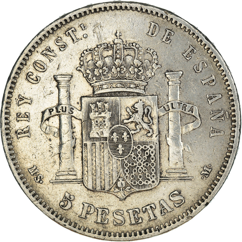 Monnaie, Espagne, Alfonso XII, 5 Pesetas, 1885, Madrid, TB+, Argent, KM:688