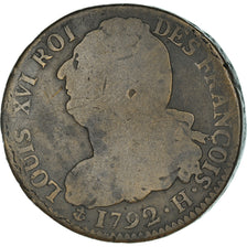 Monnaie, France, Louis XVI, 2 sols françois, 2 Sols, 1792, La Rochelle, TB