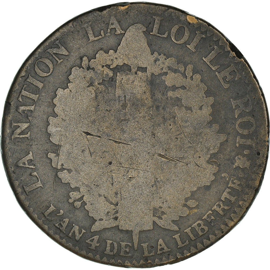 Monnaie, France, Louis XVI, 2 sols françois, 2 Sols, 1792, La Rochelle, TB