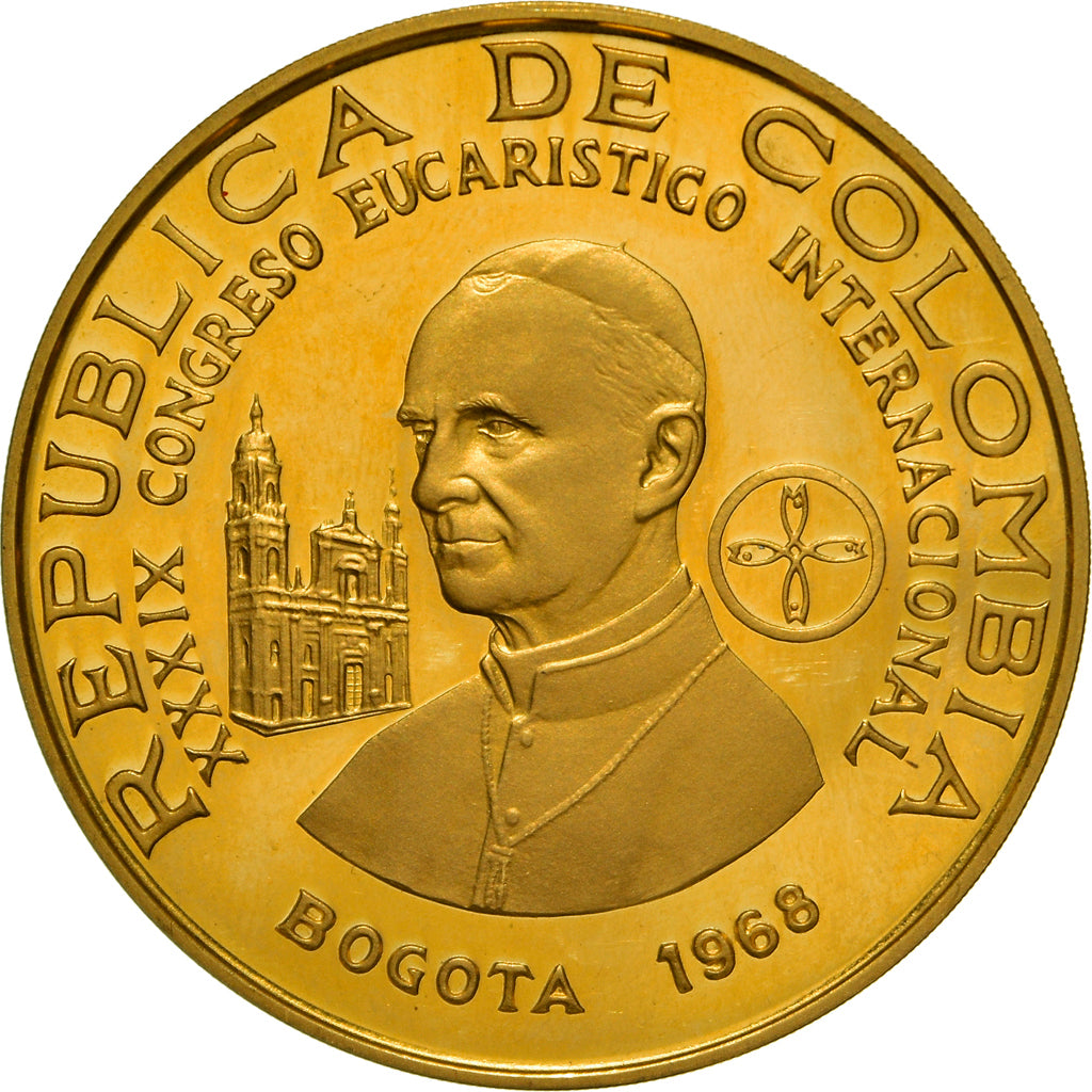 Coin, Colombia, 1500 Pesos, 1968, Bogota, Proof, MS(64), Gold, KM:235