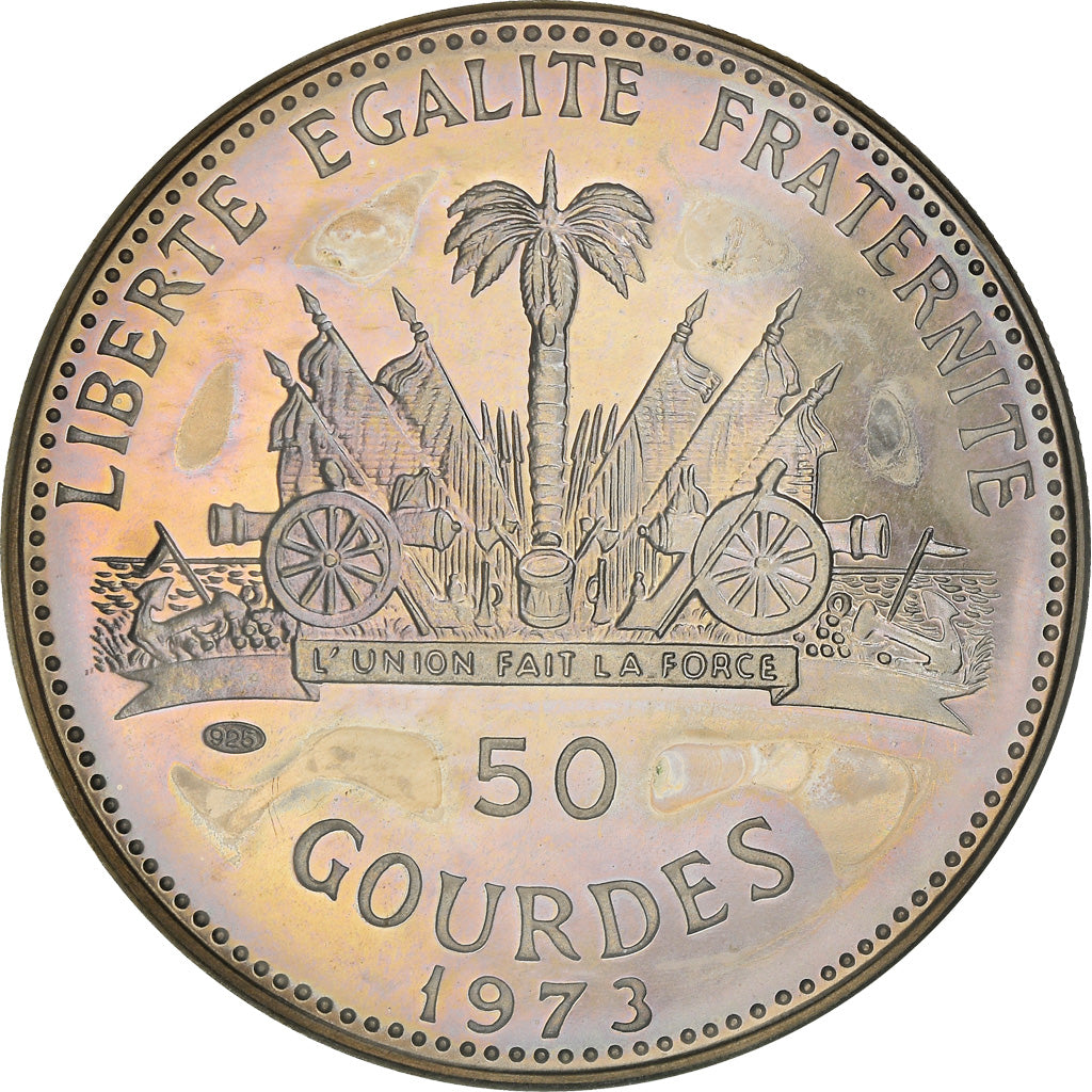 Coin, Haiti, 50 Gourdes, 1973, Proof, MS(65-70), Silver, KM:105
