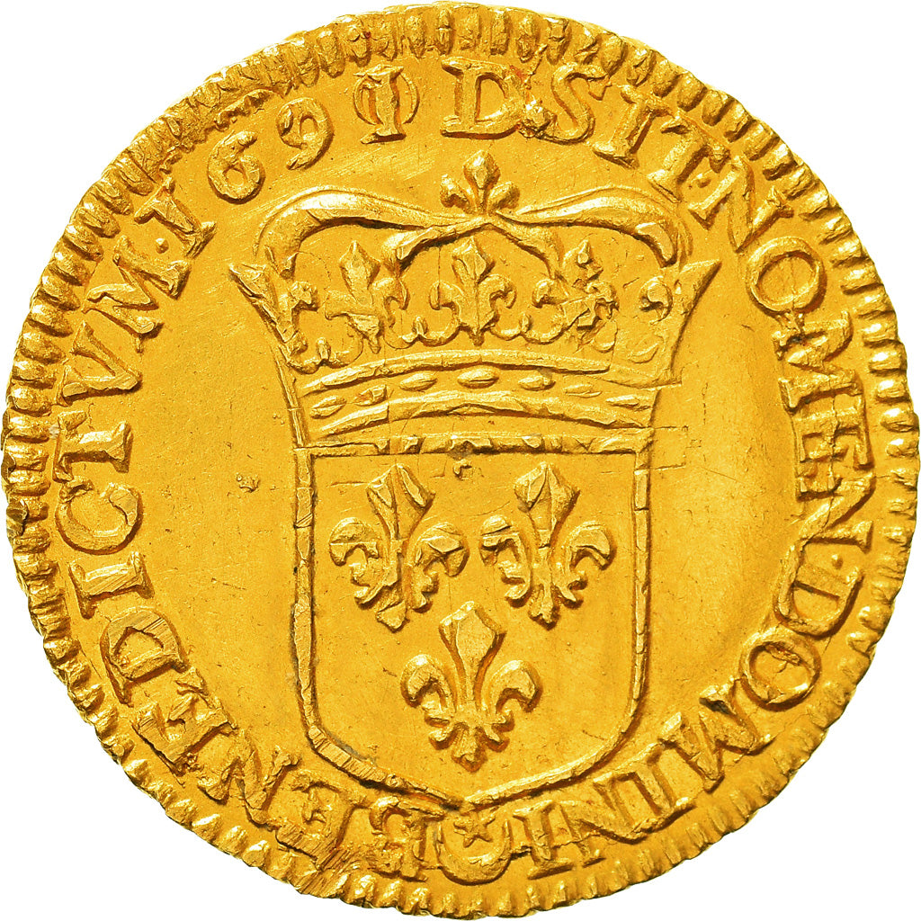 Monnaie, France, Louis XIV, 1/2 Louis d'or à l'écu, 1/2 Louis d'or, 1691/0