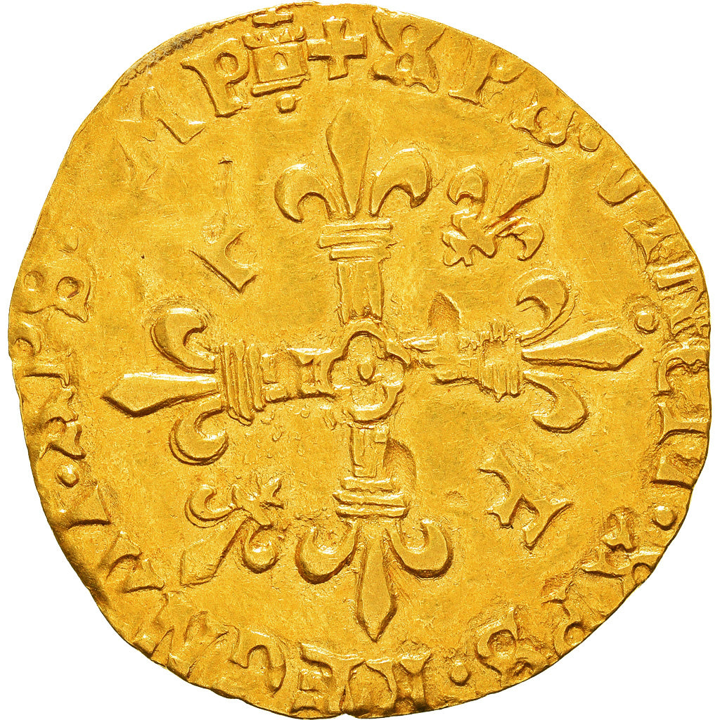 Moeda, França, François Ier, Écu d'or au soleil, Tours, EF(40-45), Dourado