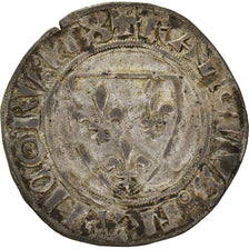 Coin, France, Charles VI, Blanc Guénar, Cremieu, VF(30-35), Billon