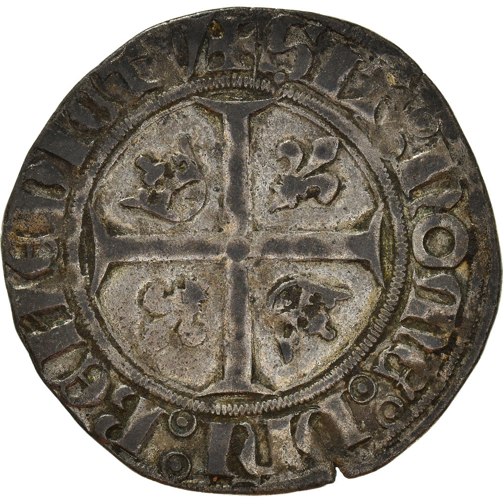 Coin, France, Charles VI, Blanc Guénar, Cremieu, VF(30-35), Billon