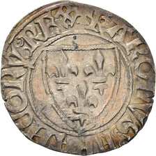 Coin, France, Charles VI, Blanc Guénar, Rouen, EF(40-45), Billon, Duplessy:377C