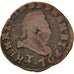 Moneda, Francia, Henri III, Double Tournois, 1586, Nantes, BC+, Cobre, CGKL:74