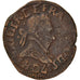 Monnaie, France, Henri III, Double Tournois, 1587, Lyon, TB, Cuivre, CGKL:66