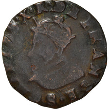 Münze, Frankreich, Charles X, Double Tournois, 1592, Troyes, S+, Kupfer