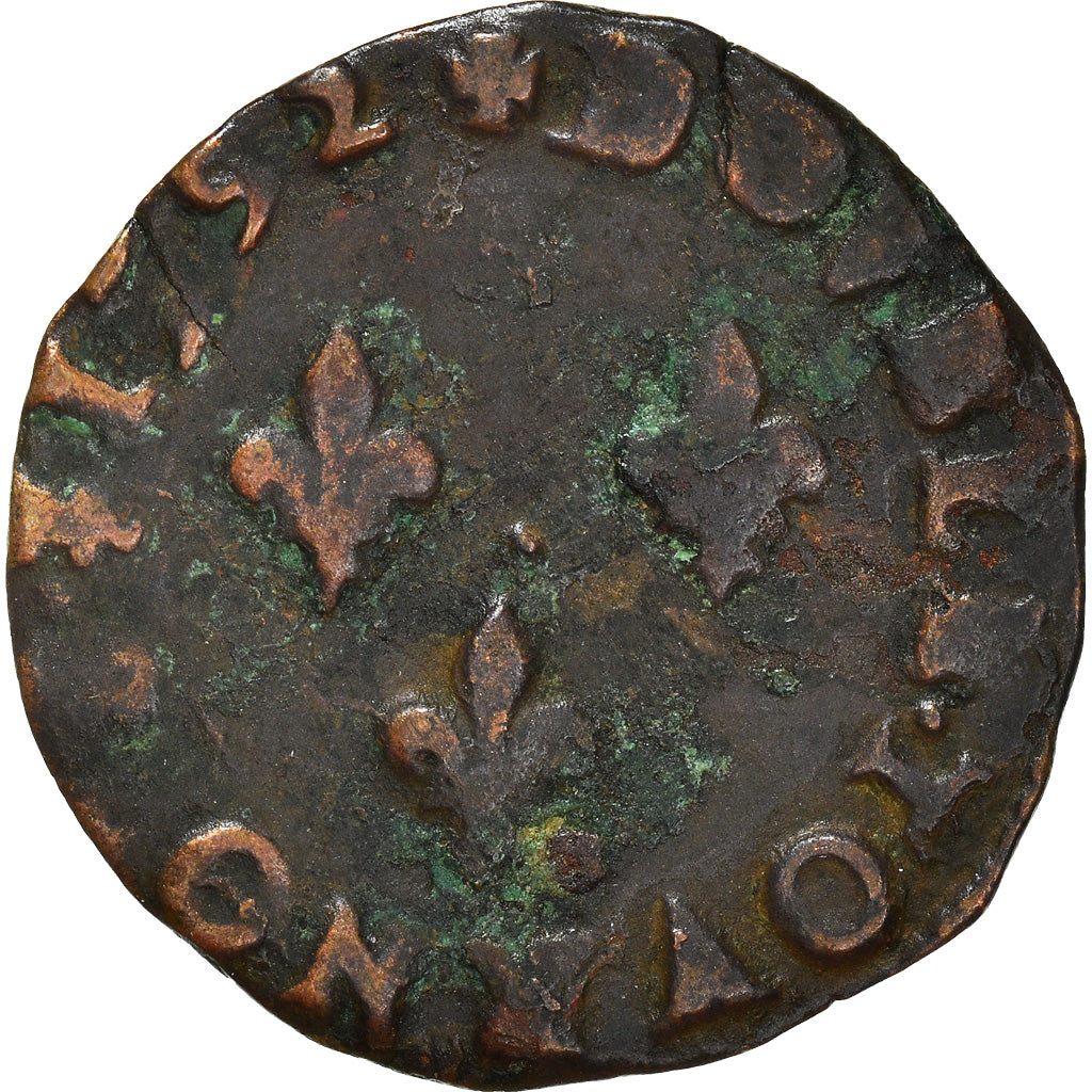Münze, Frankreich, Charles X, Double Tournois, 1592, Troyes, S+, Kupfer