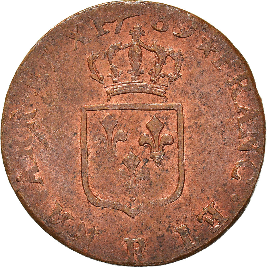 Moneda, Francia, Louis XVI, Liard, Liard, 1789, Orléans, EBC, Cobre, KM:585.12