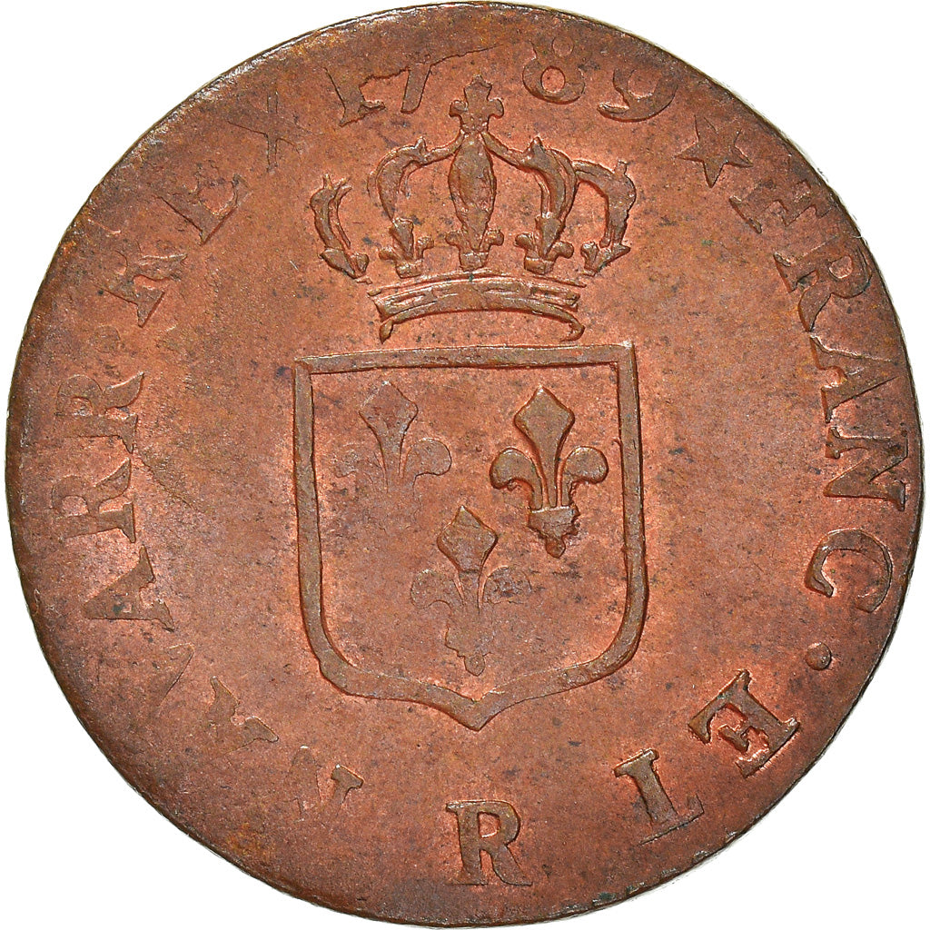 Münze, Frankreich, Louis XVI, Liard, Liard, 1789, Orléans, VZ+, Kupfer