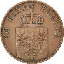 GERMAN STATES, 4 Pfennig, 1857, Berlin, KM #454a, EF(40-45), Copper, 25, 5.87