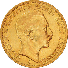 Moeda, Estados Alemães, PRUSSIA, Wilhelm II, 20 Mark, 1890, Berlin, AU(55-58)