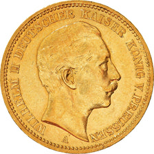 Coin, German States, PRUSSIA, Wilhelm II, 20 Mark, 1893, Berlin, AU(55-58)