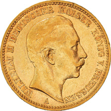 Moneta, Stati tedeschi, PRUSSIA, Wilhelm II, 20 Mark, 1894, Berlin, BB+, Oro