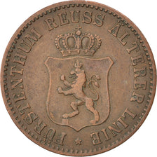 Moneda, Estados alemanes, REUSS-SCHLEIZ, Heinrich LXVII, 3 Pfennig, 1864