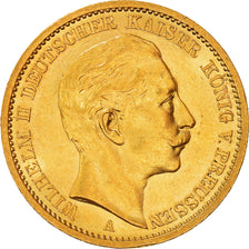 Moneda, Estados alemanes, PRUSSIA, Wilhelm II, 20 Mark, 1908, Berlin, EBC+, Oro