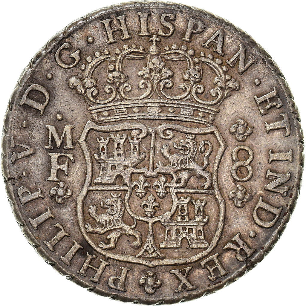 Coin, Mexico, Philip V, 8 Reales, 1743, Mexico City, EF(40-45), Silver, KM:103