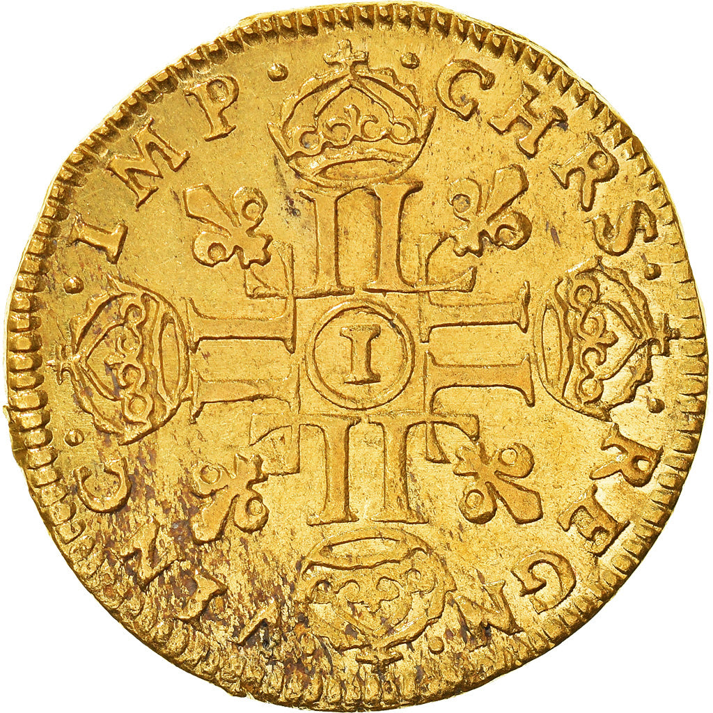 Moneta, Francia, Louis XIV, Louis d'or à la mèche longue, Louis d'Or, 1651