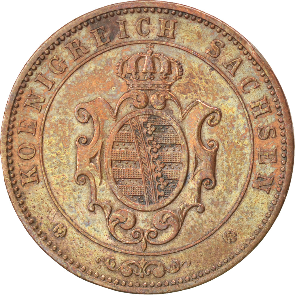 Coin, German States, SAXONY-ALBERTINE, Johann, 5 Pfennig, 1866, Dresde