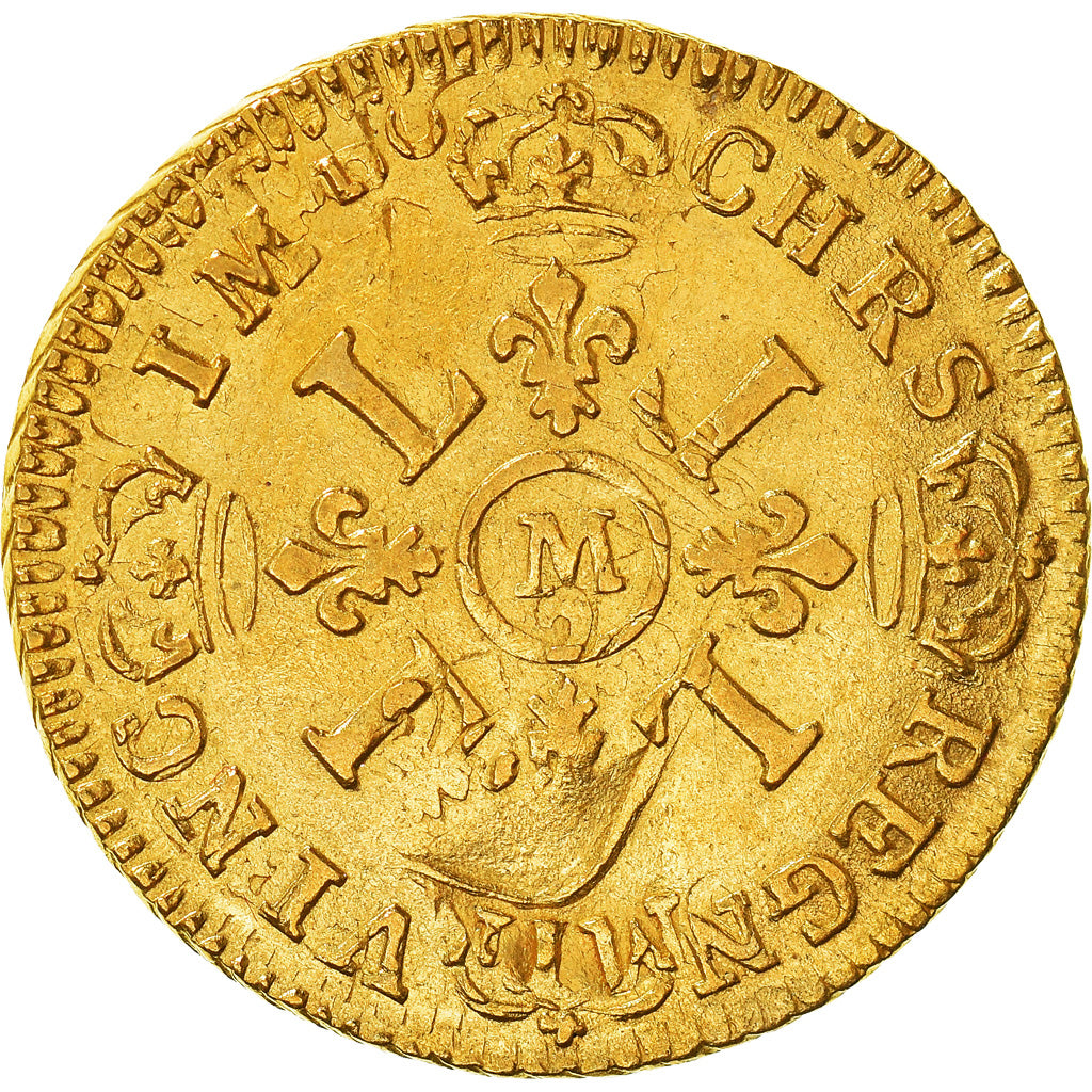Monnaie, France, Louis XIV, Louis d'or aux 4 L, Louis d'Or, 1694, Toulouse