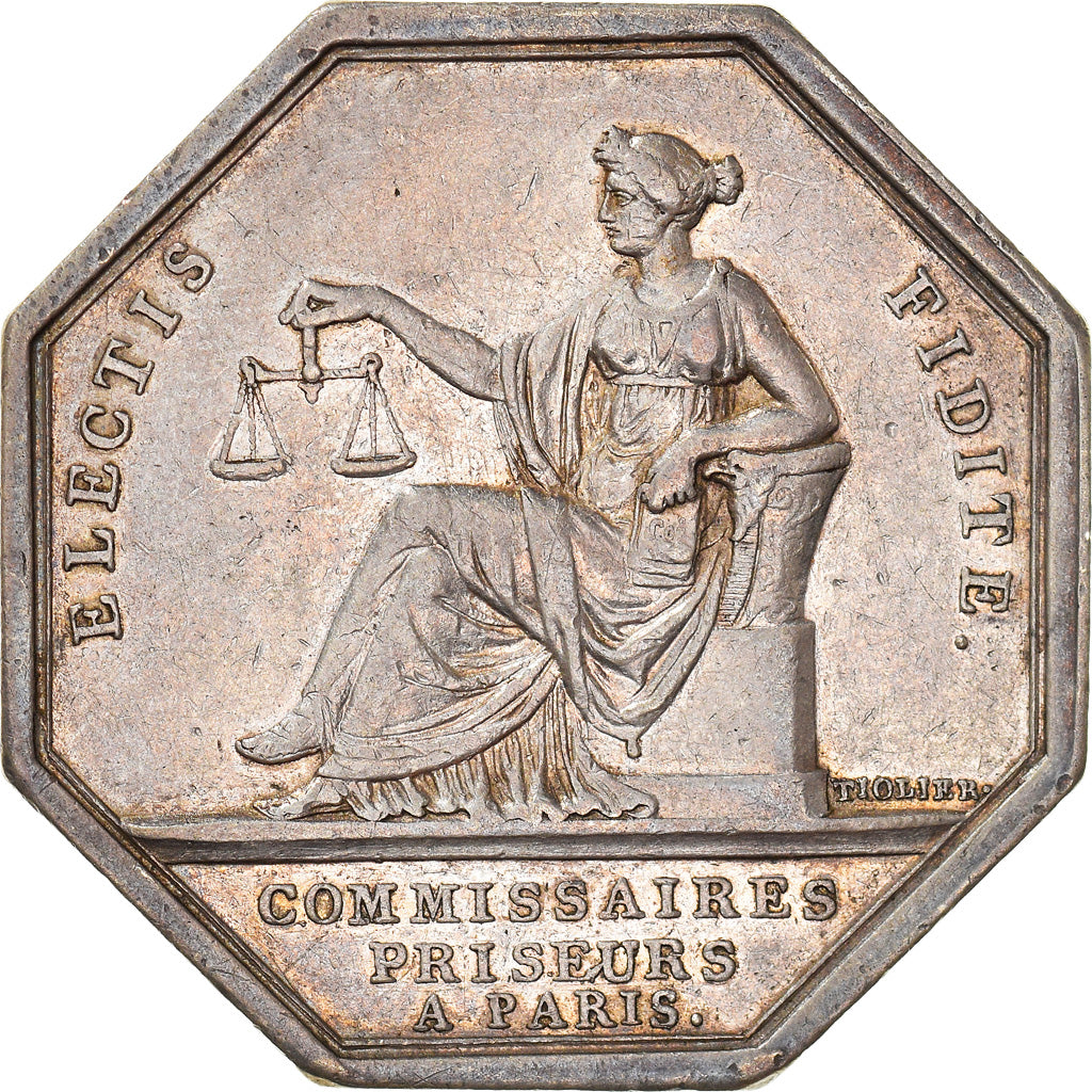 France, Token, Napoleon I, Commissaires priseurs de Paris, Tiolier, AU(50-53)