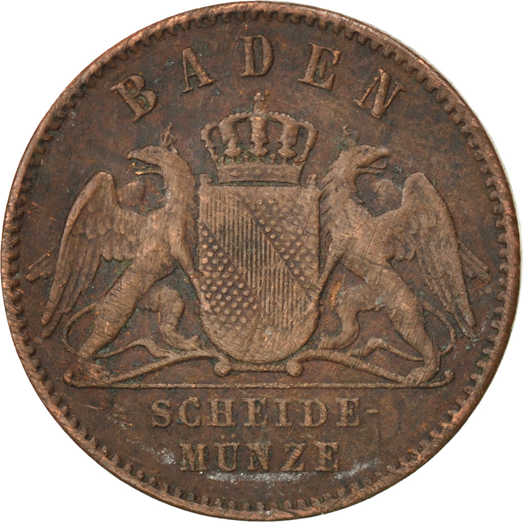 GERMAN STATES, Kreuzer, 1864, KM #242, VF(30-35), Copper, 21.6, 4.19