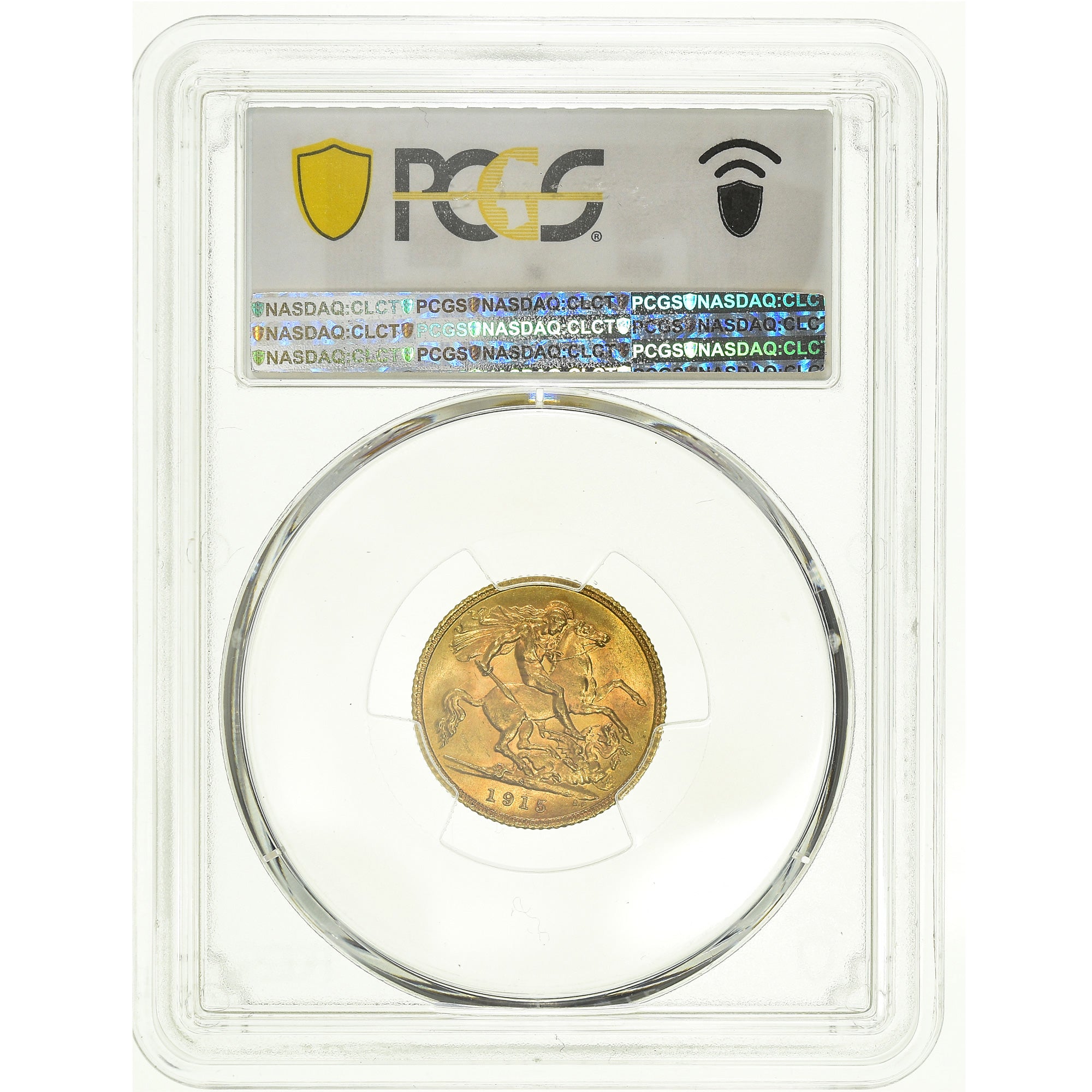 Coin, Australia, George V, 1/2 Sovereign, 1915, Sydney, PCGS, MS64, MS(64)